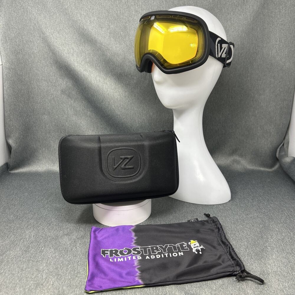VonZipper Skylab Frostbyte Limited Edition Snow Goggles Black Case Yellow Lens
